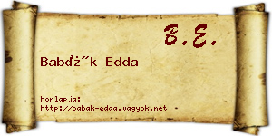 Babák Edda névjegykártya